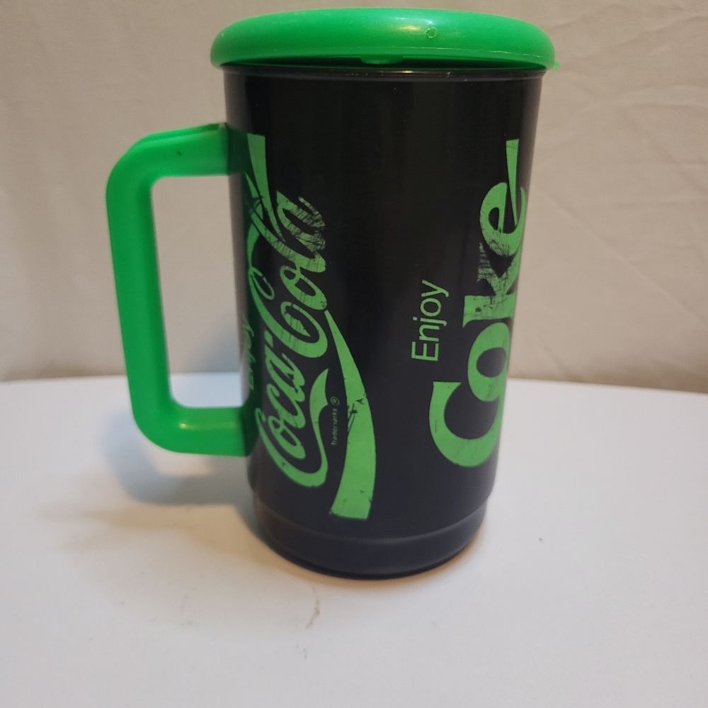 Vintage Green Coke plastic tumbler 80s/90s